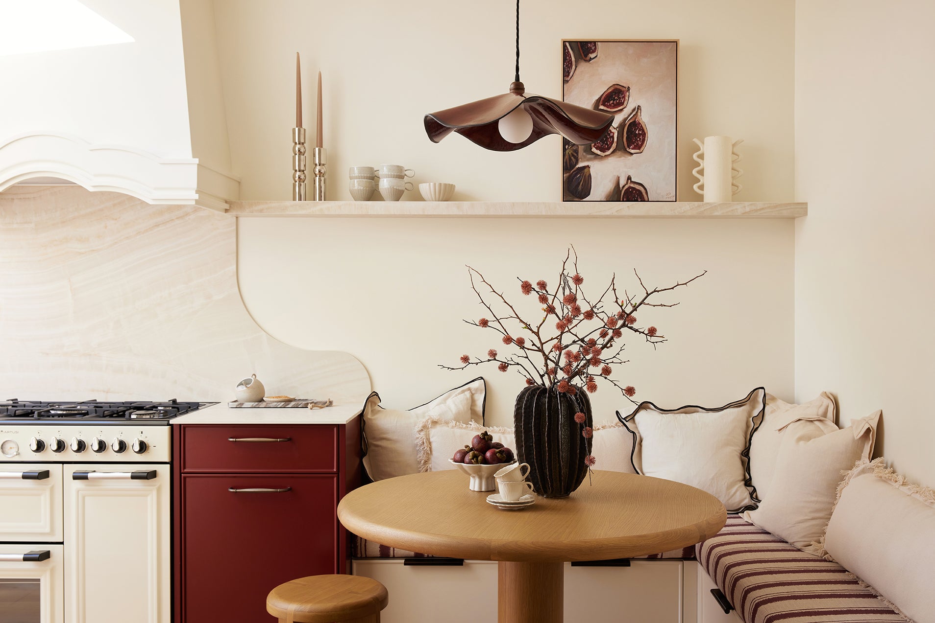 Marilyn Pendant Light Large Shiraz Rust styled interior Three Birds Renovations designer pendant light Lightingales
