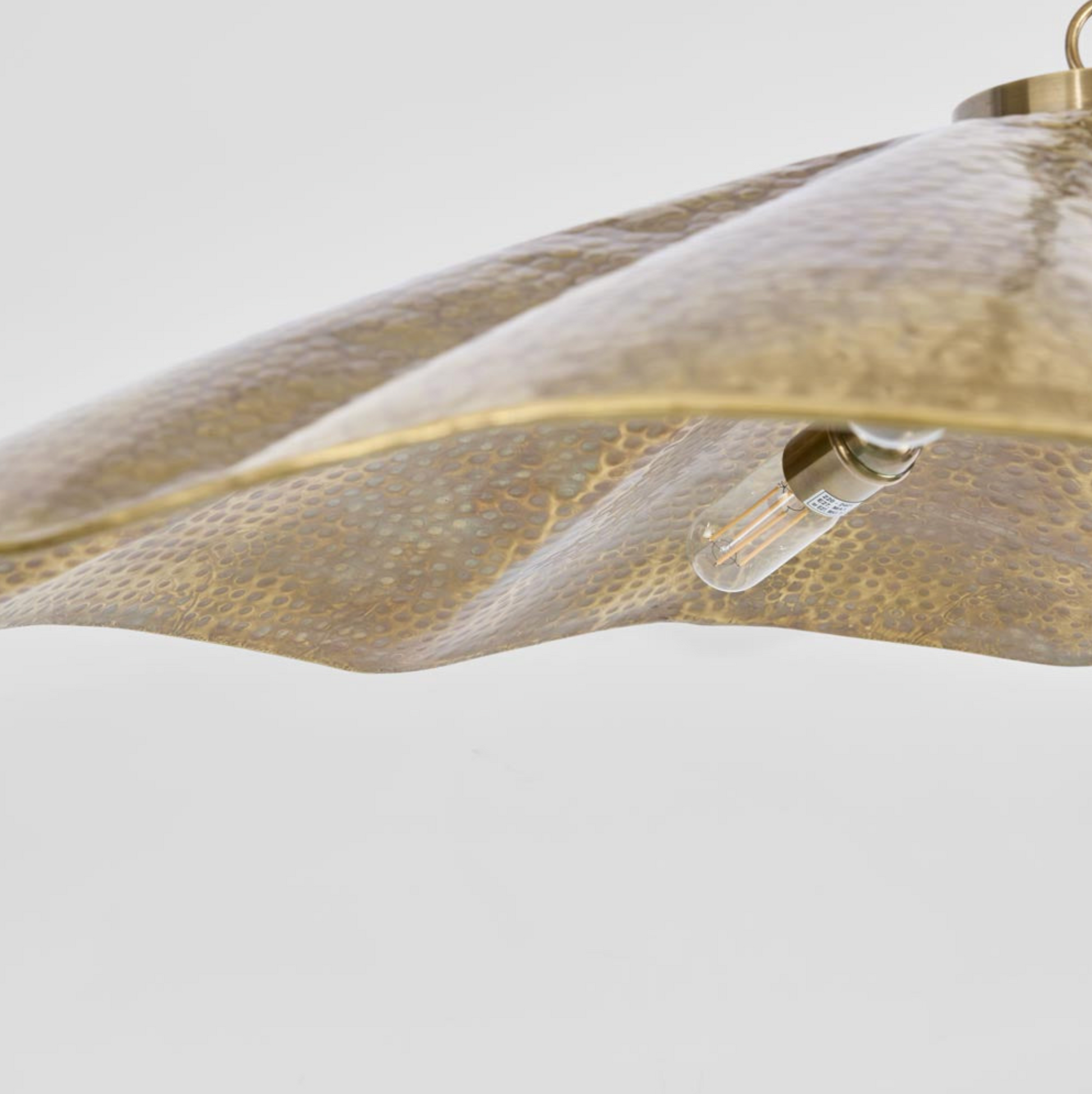 Melville Pendant Light hammered brass close up details – Lightingales